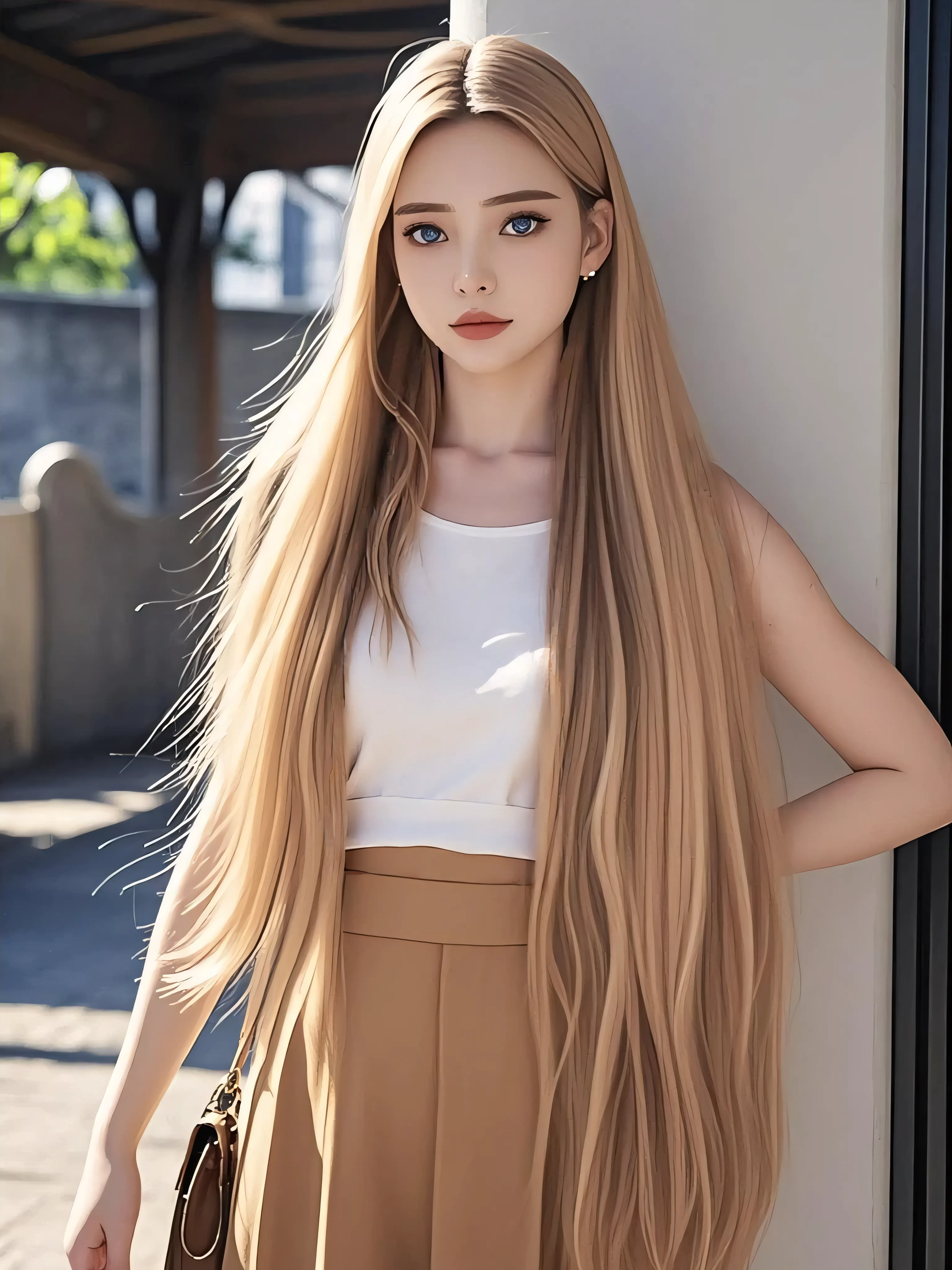best quality, raw, a frightened 18-year-old girl is sitting on the floor cowering in a corner of a dimly lit room, terror can be seen in her huge brown eyes that are welled up with tears and facing the viewer, her lips are opened as if to scream, long blonde hair cascades over her shoulders, she wears no clothing, small breasts, slender hips, intense detail, extremely realistic