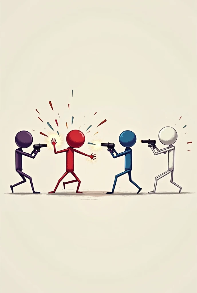  6 Stickmans fighting over a video game controller