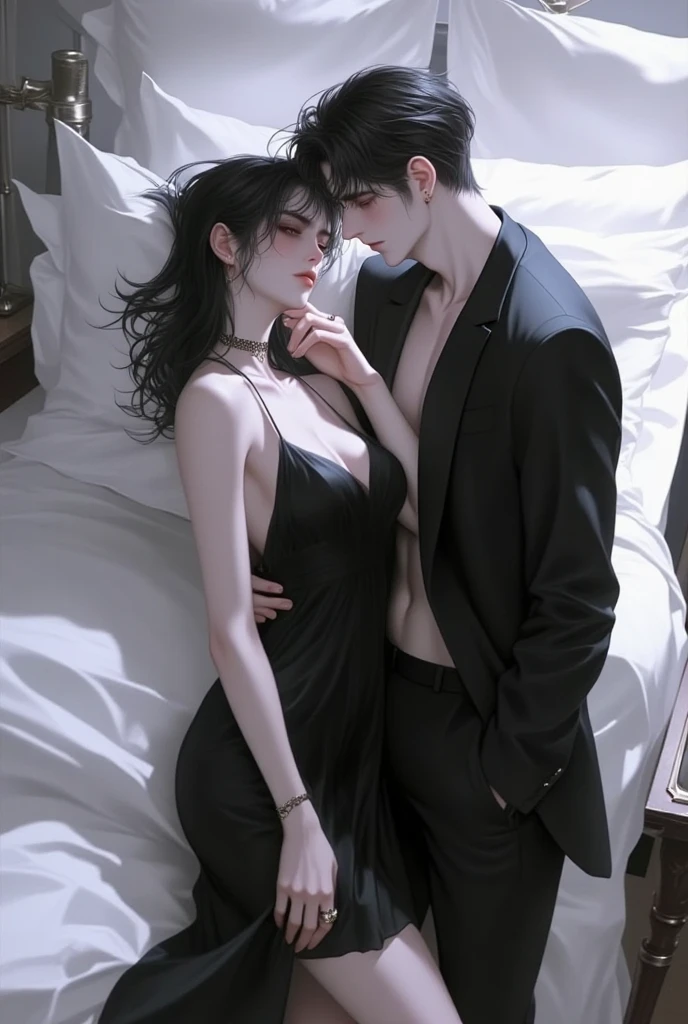 （A high resolution，tmasterpiece：1.2），full bodyesbian，[Lesbian]，slender boy：1.8 Sex in bed with the devil’s mistress：1.8，training：1.6，（（assertive female，The girl above）:1.2）。 （电影灯光）