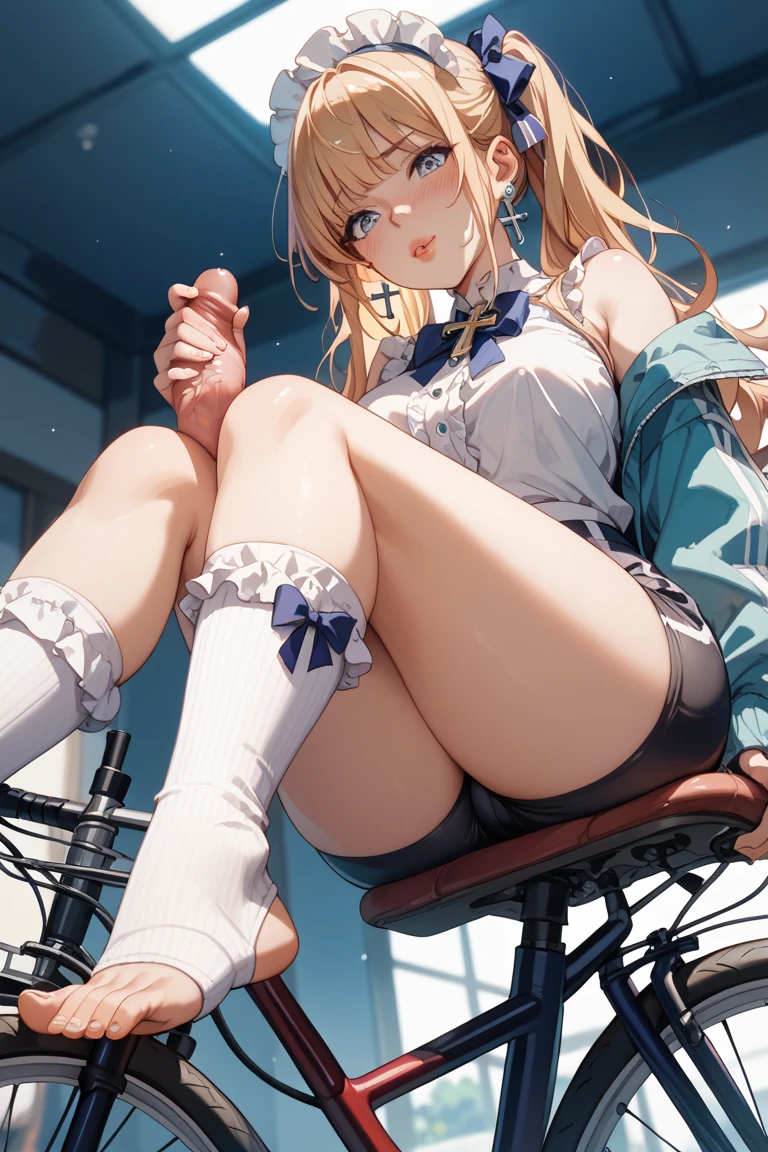 NSFW, Intense fuck with high school girl girlfriend, beautiful young pussy, POV vaginal sex, (super close up camel toe focus:1.4), POV rape, She one legs up one legs down stands with her legs wide open and her hips thrust out, straddling your penis. A very close girl who hugs you and begs you to kiss her, from above, in the train car, You push the girl against the bed and insert your penis into the girl's pubic area, pressing hard against it, looking down at the girl standing in front of him, Your breasts grabed, (Masterpiece, Super photo realistic, Super details, Super Highest Quality, Super Highest Quality), super cute and beautiful girl, (Mysterious erotic atmosphere:1.3), You are a professional photographer Photographing my girlfriend, a porn model Take photos to create a sexy video, Very tanned skinned Japanese gal, For dark brown skin, Blonde, Wearing gal make-up, False eyelashes, Pearl pink glossy lips, Unbuttoned white shirt, mini school skirt, (kawaii erotic girl:1.3), (Very Pussy covered with love juice:1.3), beautiful young pussy focus, (half down two side up hair style), (black eyes:1.4), big round chest, (POV hands on smart phone:1.3), (Wider at the hem flabby large in size Super Loose Socks:1.4), loafer, (An innocent 16-year-old cute Japanese girl:1.4), (skin fang:1.4), evil smile, Extremely Realistic, open mouth, (orgsming face:1.4), half close eyes, blue plaid skirt girls,score_9, ,Expressiveh, Japanese Girl - SDXL, Big round breasts, slim waist, open front shirt, Moving the penis in and out of the vagina, Swaying Breasts, No panties, (a girls tanned skins:1.4), slim beautiful legs, a girls incoming hug hands,incoming kiss