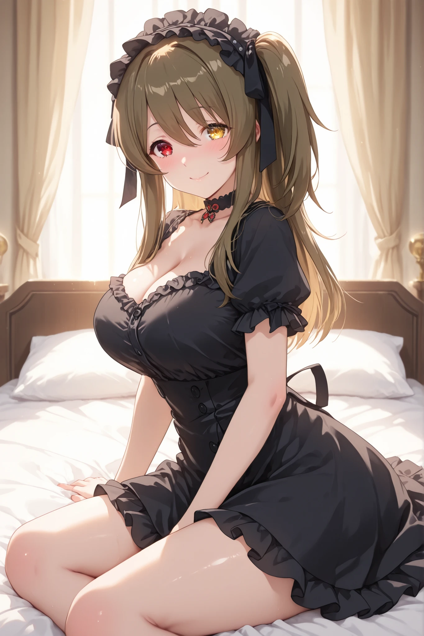 Himari Meimei, masterpiece, Voluptuous thighs, 8-year-old, , petit body, gigantic breasts, {1 Girl}, Cute and erotic smile, Highly detailed glowing purple eyes, {{{Completely naked}}}, Browsing Caution, nsfw, Spread your legs wide, Cum in pussy, Pussy juice, partially undressing black dress, Fine light pink nipples, In a luxury resort hotel bed, no panties, 困り眉, open legs, focusing vagina, legs up, skirt lift, exposing breasts, exposing Detailed childish pink vagina