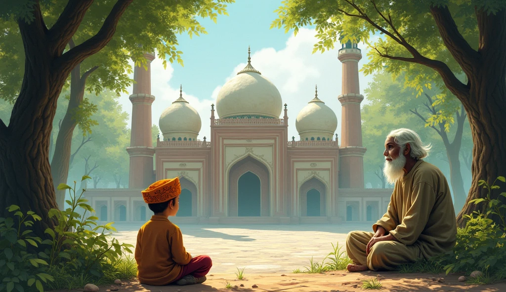 Hindu saint took a boy to the king's palace , walking