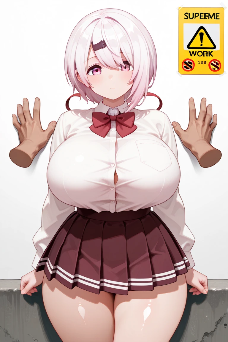 ((((masterpiece、best quality、Very detailed)、((A girl))、((Blonde Hair、Dark Skin,Low Twin Tails,curls,bronze skin、Cover your eyes))、Pink Eyes、Smile,((Dark skin 1.5))、((Lace edge pattern))、((There are many piercings))、((Large Breasts))、Cowboy shooting、Shooting from above、Purple Light,Nightclub,on stage,Purple Light,((best quality)), ((masterpiece)), (detailed), (character focus、Breast Focus,whole body), Anime 2D Rendering, Realistic young anime women, Five fingers, Perfect face, Beautiful details, Beautiful Body, Beautiful breasts, Beautiful thighs, (Huge breasts)、Beautiful Feet, (Skin burns), baby face、 12 year old girl、A girl、nun,Lace,Short skirt、She turned her face and body toward the audience,Beautiful face and charming shyness,eternal,Hair Cover your eyes,(Large Breasts),Shy,Exceed,Thick Legs,Fascinating three-dimensional,Fascinating three-dimensional,Fascinating three-dimensional,Magical girl,Bright Black,((前发Hair Cover your eyes)),night