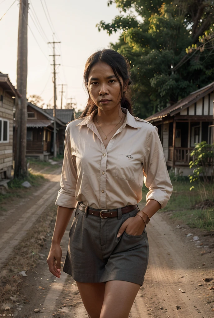 1girl, beautiful detailed female vietcong woman, young, vietnam, southeast asia, southeast asian face, voluptuous, curvaceous, short, thicc, thick thighs, natural, natural lashes, no makeup, glistening sweat, teen, cute face, tiny nose, small eyes, traditional clothing, shirt collar, buttoned clothes, arafed woman, vietnamese farmer, vietnam harvest, vietnam rural travel, vietnamese woman, traditional vietnam, rural vietnam, in bed, makeshift bed, fields, impoverished, disheveled, farmer, farming, messy thick luscious hair, tied short hair, short hair, traditional hairstyle, cute hairstyle, cute haircut, detailed face, penetrating eyes, beautiful detailed lips, extremely detailed skin, detailed clothing, colorful clothing, (best quality,4k,8k,highres,masterpiece:1.2),ultra-detailed,(realistic,photorealistic,photo-realistic:1.37), natural lighting, warm color tones, cinematic composition