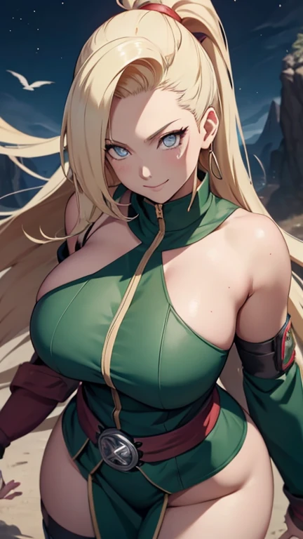 A beautiful girl with blonde hair and green eyes, super big breasts, long, sexy hair , See breasts , Huge breasts