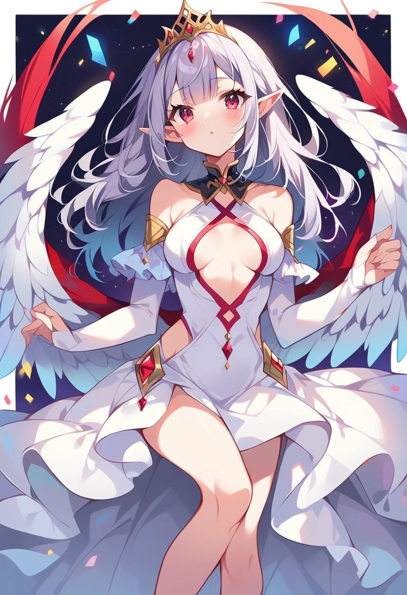 score_9, 1girl, solo,<lora:cr:1.0>, kiyohime \(fate\), long hair, aqua hair, yellow eyes, white horns, hair ornament, (convenient censoring:1.4), source_safe, smile, naked_ribbon, heart-shaped chocolate,