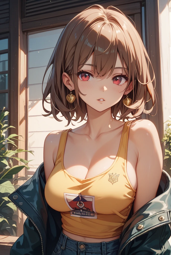 (top-quality, 8K, 32K, masterpiece, nffsw:1.2), (Raw photography), (realisitic), (Photorealsitic:1.2), (hight resolution), ultra-detailliert, extremely beautiful face and eyes, 1girl in, round small face,(((shorth hair)))、 (((short-hair)))、big breasts thin waist、(((Green and brown camisole)))、(((Short hair)))、(((tiny chest)))、((The mouth is open and、、、、White teeth are visible))、(((White wall background)))、 (Camouflage Camisole、 Dark blue pleated skirt:1.23), (bustshot)、(((Red hair)))、(((Petite bust)))、(((I'm wearing a camisole with a camouflage pattern)))、(((Golden hair color)))、(((Camouflage Camisole)))、A smile、Looks happy、(Arms crossed in front of the chest)、(a closeup、top-quality、high detailing、rich skin detail、nffsw)、(Best Quality, 8K, Oil Painting, masutepiece:1.2), Ultra-detailed, (Realistic, Photorealistic:1.37), (((FULL BODYSHOT)))、Vibrant colors, (((Arms crossed)))、(((Sexy atmosphere)))、(((a 20 yo woman)))、(((index finger on the side of the face)))、((cleavage of the breast))、(((Naughty look)))、((Bust is C cup))、(((Blonde Shorthair)))、(((long)))、(((White background))), (((Bullish smile)))、(((I'm delighted)))、(((Girly Hairstyles)))、(((short-hair)))、(((In front of a white wall)))、(((Golden bristles)))、(((A smile)))、(((Calm face)))、(((The girth of the chest is 85 cm)))、(((small tits)))、