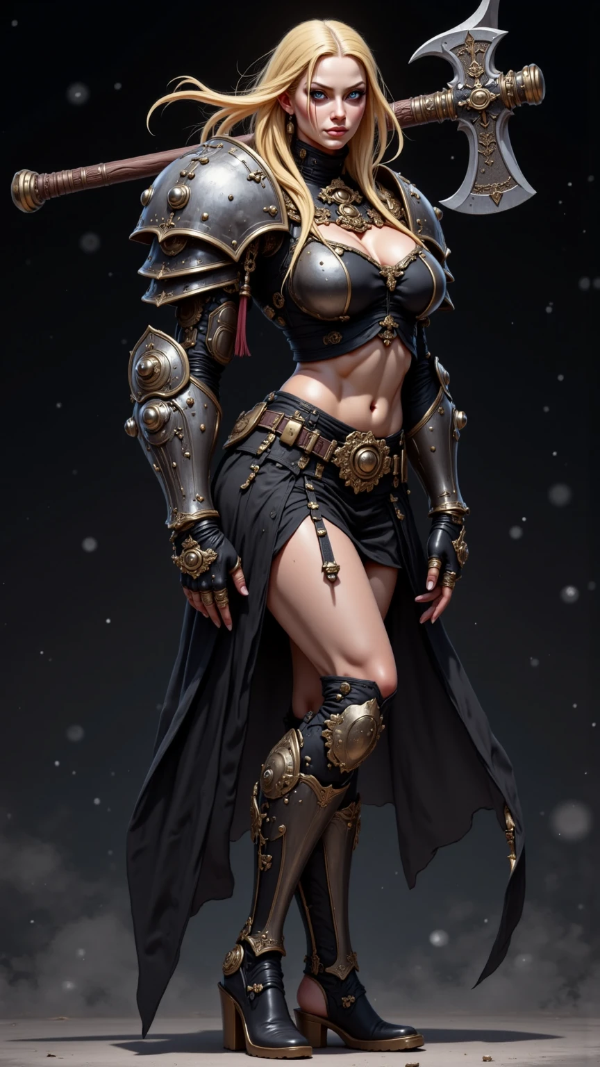 masterpiece, best quality, raytracing, highly detailed background, large planet background, in space, {1girl:1.2}, sexy armor, long wavy hair, silver hair, revealing plate armor, tight fitting armor, exposed thighs, red loincloth, exposed cleavage, oil on canvas, dry brush, sci-fi, fantasy  vibrant green eyes, adepta sororitas, warhammer 40K (beautiful detailed face:1.2), realistic skin texture