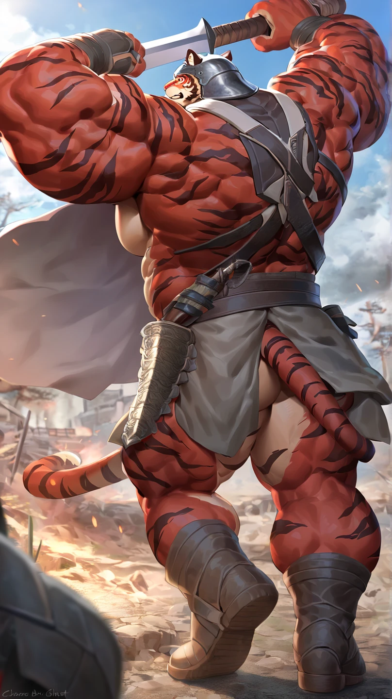 Huge muscles,((Huge erect penis)),Ashton,Robe,Red Dragon and Red Dragon,Two Dragons,紫のRobeに青いマント,Black Bandana,Her hair is chestnut brown and medium-long and straight.,Wield a small sword,Massive ,A crying face enduring pain,宝石の装飾がついたRobe留め,Bodysuits、Big Fire