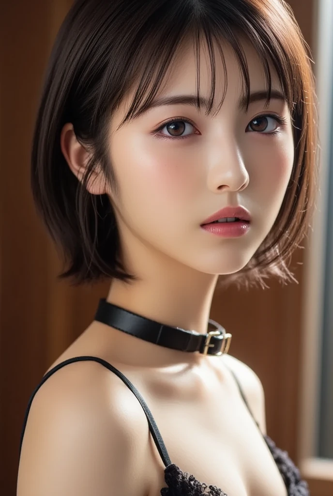Cute korean girl, black hair, bobcut, wearing transparent microbikini, medium boobs, dropping tits,masterpiece, realistic,detailed,detailed eyes and face