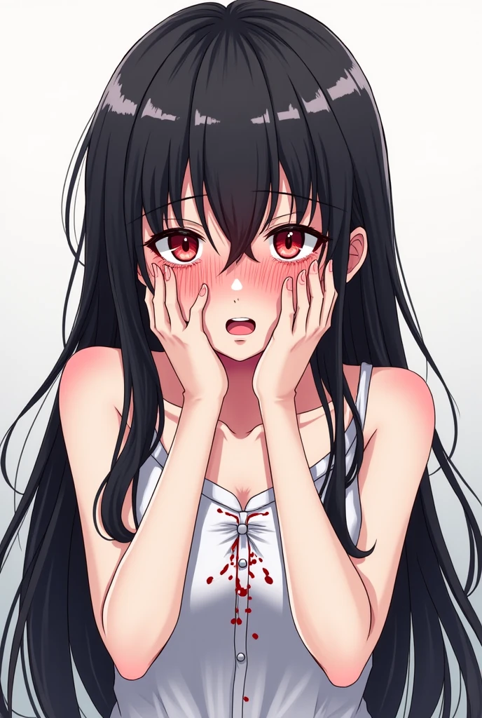 Shinomiya Kaguya, Shinomiyakaguya, Red eyes, small breasts, list brook, black fur, Red eyes, wedding lingerie, bride, wife, Open mouth, saliva, drooling, sweat, suggestive pose, queen of hearts tattoo queen