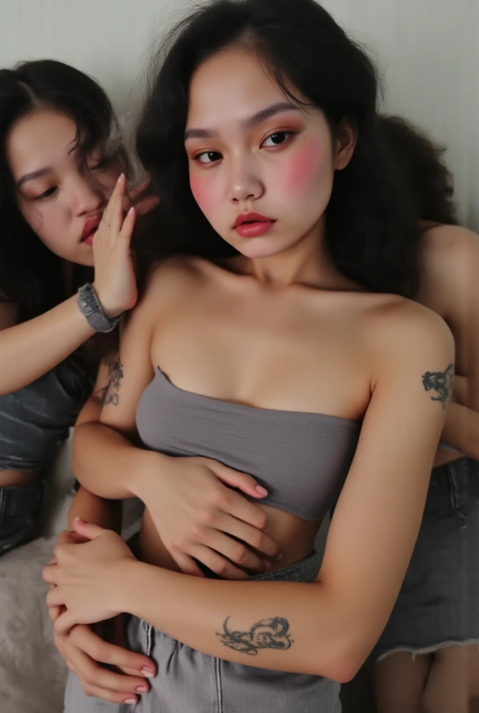 ((Highest quality)), ((masterpiece)), (detailed),((in the office/workplace)),((One girl)), ((nude)),,((flat chest:1.4)), (stare at viewer with stern eyes:1.5),(bitting own lip:1.1),(angry:0.9),nose blush,(shamefull:1.2), surprised, Beautiful Korean Women, Beautiful young Korean woman, Young and adorable Korean face, Gorgeous Young Korean Woman, Korean Girls, Girl cute beautiful face, Portraits of Korean female idols, Young and pretty Asian face, Cute natural anime face,Asian pretty face,((business suit)),((glistening eyes)),((glistening eyes )),((large eyes)),(( pretty eyes)) ,(detailed),Perfect Face,((One girl)), ((clear eyes)),((show nipples)),((beautiful skin)), don't wear anything,(earrings),((intricate choker necklace)),((nipple)),