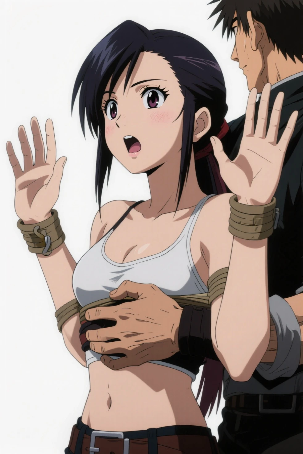 hinatasakaguchi, hinata sakaguchi, Black Hair, (Iris:1.5), short hair, Hair between the eyes,(((white lace panties,white lace bra ))),beautiful things,lying
break , ,(((chain binding over clothes:1.5))),(arms behind return:1.3),(regretful expression),restrained things,kneeling ,restrained by chains, tightly shackled and confined ,a lot of Blood Stain On Shirt,
break View Viewer,
break indoor ,on the bed ,bedroom,
break (masterpiece:1.2), highest quality, High resolution, unity 8k wallpaper, (figure:0.8), (Beautiful fine details:1.6), Highly detailed face, Perfect lighting, Highly detailed CG, (Perfect hands, Perfect Anatomy),