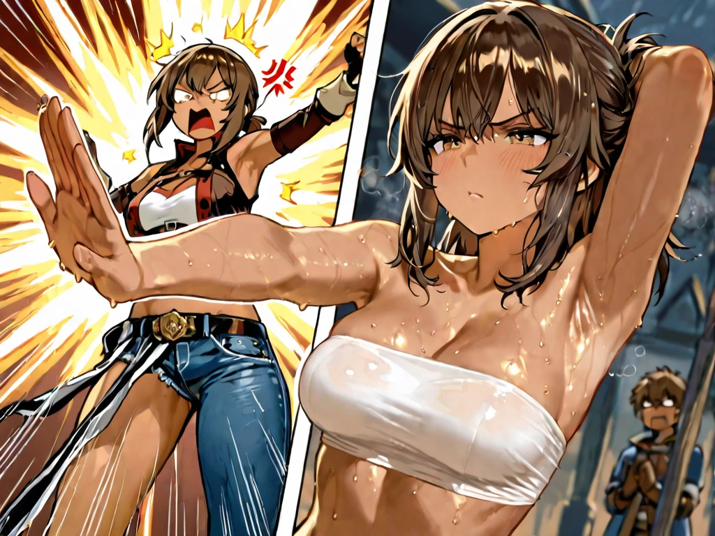 nsfw,uncensored,(highest quality,masterpiece:1.3),disorganized,High resolution,16k, 超High resolution, official art,figure,very detailed,anime color,perfect hands, perfect fingers, perfect legs),(cowboy shot,From front,full body,1 girl, idol master,((ryo matsunaga)), (20yo, beautiful girl), (beautiful dark blue eyes),((beautiful light brown hair)),((long straight hair)),(wet hair), (shiny hair), (beautiful dark skin),(shiny skin),(wet skin),(slender and tall),(large breasts), (pubic hair:1.3),(bsp, pussy juice dripping,pussy, pussy slip,no makeup, sweaty body),(no bra),(no panty),((steam)),(scatter sweat),(one eye closed), (out tongue),(open mouths),(smile:1.5),((Nice touch)),(Bukkake, cum on body:1.9),(Bukkake, cum on face:1.5),((Bukkake, cum in hair:1.5),((Bukkake, cum in armpit:1.5),((Bukkake, cum in butt:1.5), (((multiple boys, peeing on a girl, multiple penises, gangbang,bukkake, cum in pussy, projectile cum))),(BREAK,1boy, hetero:1.3), ((vaginal sex),(cum shot:1.3),looking at viewer,(concert stage:1.5),(look at camera),(slender),(looking at viewer),(happiness:1.9),(love:1.9):(dynamic pose),(spoken heart:1.3),(backguground live stage:1.5),(bloom),motion lines,bouncing breast,