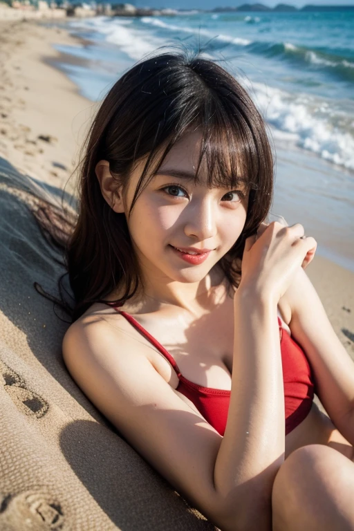 [[highest quality]]、{{8K}},masterpiece、[[ultra high resolution}}、(((white micro bikini))),,(Photoreal:1.4)、{{Raw photo}}、{{1 girl:double eyes:{glowing skin},{earrings}（,someone who looks at you calmly}, {Eyes like a goddess},{happiness:1.2)},,.((Beautiful coral and sea background)),,((Ultra realistic details))、portrait、{,very intricate details}、realistic light,,{Eyes shining towards the camera},,{Shining eyes shine}、{{Please raise your hand}},{{armpit}}、