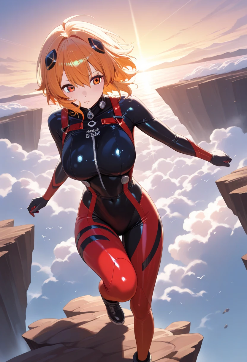 masterpiece, best quality, extreme detailed,1 girl ,gigagts, litle city, on bed:0.5, lying, grin,smile, blush,large breasts,little city,little buildings, little skyscrapers, destruction, sitting on little city, view from behind,sky,day, hands,cat ears, cat tail,looming,pov,orange color short hair,leotard,masterpiece, best quality, absurdres, ultra detailed,mountain ,horizon,skyline