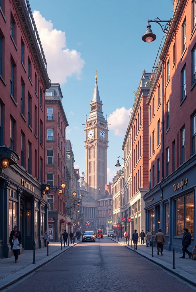 London streets in the morning, estilo europeu, British style, anime scenery, Setting for anime,