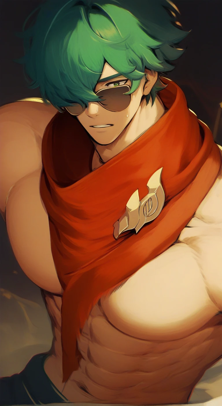 A boy,Abs,orange color hair,The demons