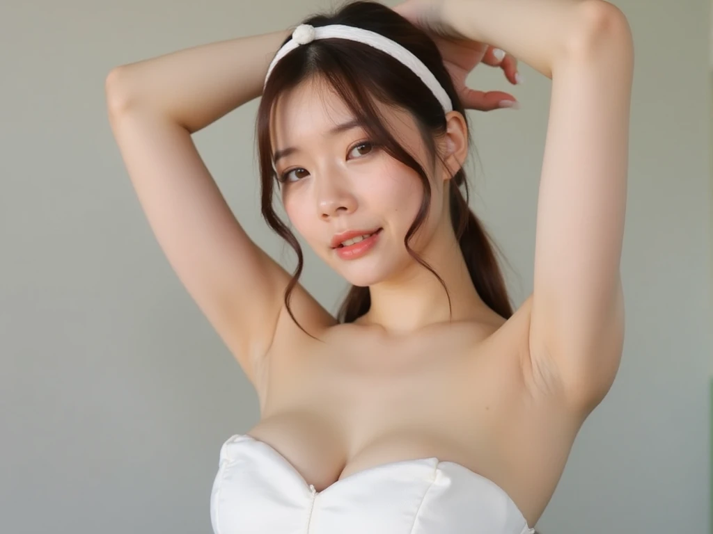 1 Girl,Beautifully detailed face:1.3、(Bust up shot:1.6)、((Cover your chest with your hands:1.6))、((The chest and above fit in the frame:1.7))、((Naked Girls:1.7))、((Alice in Wonderland, completely naked, wearing a giant ribbon hair ornament:1.6))、 ((very small flat chest:1.7))、(No underwear:1.7), ((Facing forward:1.6))、Pink Eyeshadow:1.6、((Looking into the camera:1.3))、Very beautiful Japanese idol portraits,
(RAW Photos, Highest quality), (Realistic, Realistic:1.4), (masterpiece),
Very delicate and beautiful, Very detailed, 2k wallpaper, wonderful, finely, Very detailed CG Unity 8K 壁紙, Very detailed, High resolution, Soft Light,
Beautiful detailed girl, Very detailed目と顔, Beautiful and sophisticated nose, Big beautiful eyes, Cinema Lighting,
(Simple and solid background:1.3),
(Blonde medium hair:1.5), (Parted bangs),
Complete Anatomy, Slender body,Very small breasts, Sensual look
