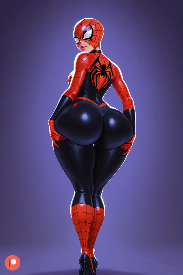 ((((BIG ASS))) Sydney Sweeeney in spiderman suit, skinny, slim thick, small waist, blondie, 8k