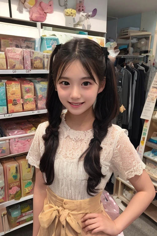(highest quality、8k、32k、masterpiece、Hmph:1.2)、20-year-old、Cute Japanese Women Photos、thin、slender、1 girl、(Twin tails)、(Small Tits)、double eyelid、 Pink bandeau dress:1.1,Thighs、Light blue wall、whole body、smile、sexy
