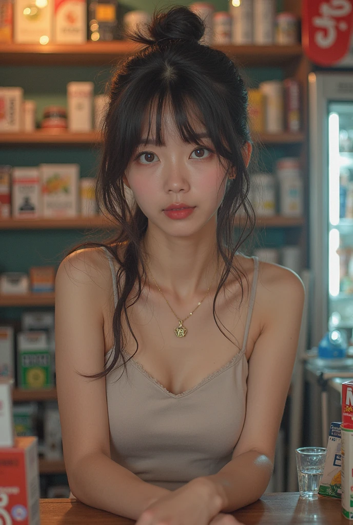 nipples, thighs, nsfw, realistic nipples, topless, naked, detailed nipple, NSFW, NUDE GIRL , ultra res, top-quality, Girl working at workbench at Starbucks,She wears a black Starbucks baseball cap on her head,She wore only a green Starbucks apron,Soaked clothes and skin,hightquality、tmasterpiece、Hyper-Resolution、cute girl face、barechested、NAKED Apron、Wearing a apron、full body Esbian、((Big cleavage、A sexy))、(((Leaning forward to show cleavage)))、((Sexy and bewitching look))、(((Lower breast、Transverse breasts)))、(((A pose that raises the cleavage with both arms)))、HANDS SQUEEZING BREASTS, Naughty Faces, SEXY EXPRESSIONS,