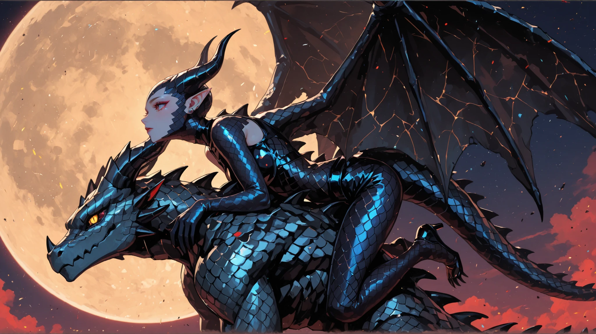 male and female bahamut and human couple, concept art, closeup, bedroom, in bed, masterpiece, high quality, abs, duo, suggestive romantic scene, grabbing , missde view, penetration, snout, panting, pain,
