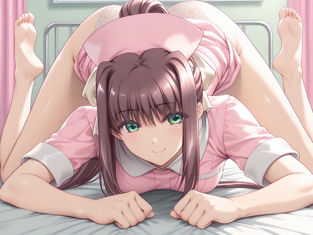 9 years old,ssmile,eBlue eyes,white shirt,Wear underwear,Wear pink headphones,She wears a pink collar around her neck,Pink and white striped panties,White stockings,pink headphone,eBlue eyes,eyes glowing,eyes glowing,eyes glowing,Pink and white striped panties,There is a cat tail,white shirt,Be red in the face,Wear underwear,Wear pink headphones,She wears a pink collar around her neck,5 toes