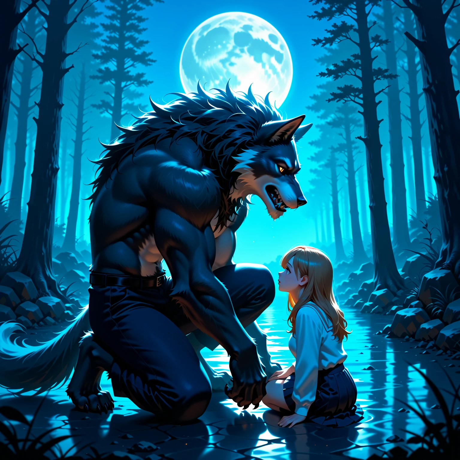 (masterpiece, best quality:1.2), (best couple:1.3) ,Werewolf,(realistic:1.2), On a night when the moon is beautiful, I'm alone in the forest, think about the day々so far before I set out from this world

Life without being wealthy, yet I was always close to my mother's kindness, two people who told me that I loved the pictures I drew, abandoned my dreams and worked to live, and then came breakups, and even then came, and I learned about the love I met and fell in love with you at that time

I thought I was happy, but why are only important things disappearing, disappearing ah, let's say goodbye to this world

I'm going to see you right now until you're there I love you sorry I heard your voice that time and if I ended everything myself like that, I won't be able to see anyone anymore the whole time on the full moon