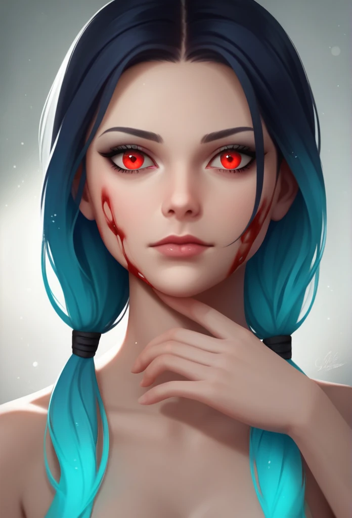 (high quality), (neon) flowers on top of a dead woman dirty with blood
