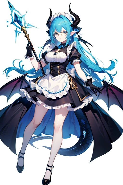 <lora:ReDive:0.8>1girl, solo, dragon tail, tail, fur trim, dragon girl, white background, horns, dress, braid, pantyhose, white jacket, wings, dragon horns, white footwear, weapon, holding, full body, simple background, blue hair, bangs, sword, white dress, long hair, dragon wings, looking at viewer, closed mouth, jacket, sleeveless, black pantyhose, purple eyes, fur-trimmed boots, boots, holding weapon, hair over shoulder, bare shoulders, white coat, holding sword, gloves, coat, sleeveless dress, hand in pocket, collarbone, single braid, open clothes, black gloves, standing, fur-trimmed coat, ice, fur-trimmed jacket, open jacket, fur-trimmed sleeves, v-shaped eyebrows <lora:filene:0.8>
