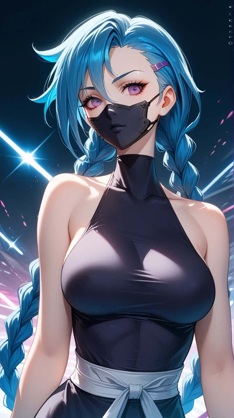 Ultra-high resolution, 8k,high quality,((((Ninja,Oblique angle,Cunning Hand)))),(Young Girl、glowing、iridescent light,soft shadow,Anime Painting,thin line drawing),One Little Woman,(((Huge breasts,Shapely round breasts))),
