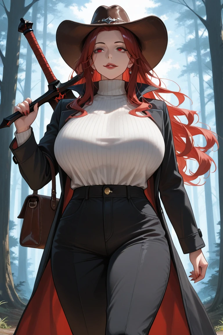 araffe in a white corset and red hair standing in front of a bush, miss fortune league of legends, gorgeous jungle ranger, hot reptile humanoid woman, lovely brigitte from overwatch, monokini, leeloo outfit, cables on her body, full body close-up shot, miss fortune, lara croft, full body shot close up, video still