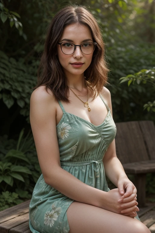 Mulher ruiva de olhos verdes cabelo liso e longo, sardinhas nas bochechas, franja, black owl frame glasses, seios pequenos, decote suave, vestido curto, bunda grande, surreal de linda Boate, high resolution, ultra detalhado (Obra de arte) (melhor qualidade) (detalhado) (8K) (HDR) (papel de parede) (cinematic lighting) (sharp focus) (intricado) (ultra-detalhado background)