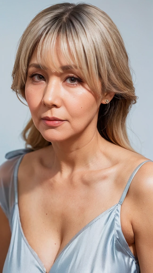 Sharp focus, Late Elderly, gravure, Face close-up, Heavy makeup, Highest quality, Super detailed, Realistic, Highly detailed skin, Perfect Anatomy, (Japanese Mature), (alone), 100 years old, Big Breasts, Mature Pornstar, Glamour, Sexy, Chromo White Skin, View Viewer,