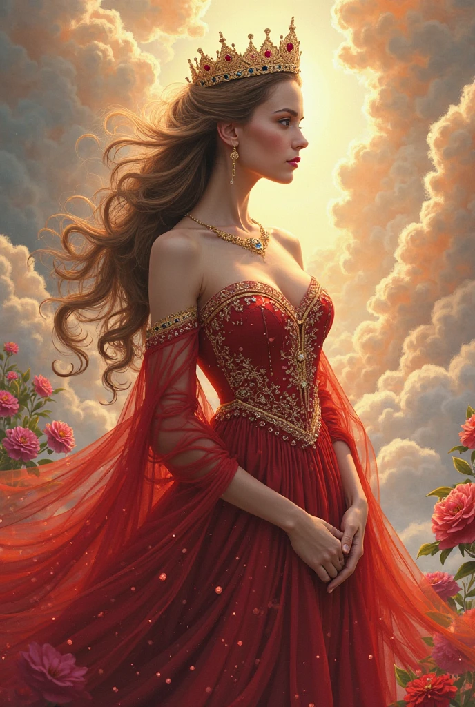 Pintura de una mujer con un vestido negro sentada en una silla roja, Pintura digital sensual, Arte Pinup, Stancely Artgerm, Alexandra Fomina Artstation, Estilo Artgerm, al estilo de Artgerm, Dibujado en el estilo de Artgerm, Retrato de Artgerm, WLOP y Artgerm, En el estilo Artgerm