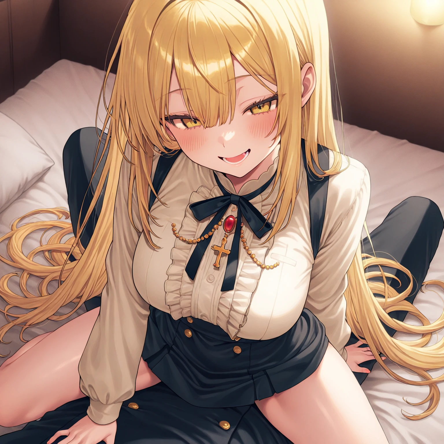 The woman is pushed down on a large bed and naked men put their dicks into her pussy and ejaculate a lot, rape her, groping her all over, gang-raping her, and a lot of semen overflows from her pussy.、((Highest quality)), ((masterpiece)), (detailed), (Perfect Face)、The woman is a thief with green eyes and medium-long blonde hair. She is wearing a luxurious black skirt-type suit with gold embroidery and trim, a luxurious and elegant white blouse with frills, jeweled earrings, and an engagement ring.