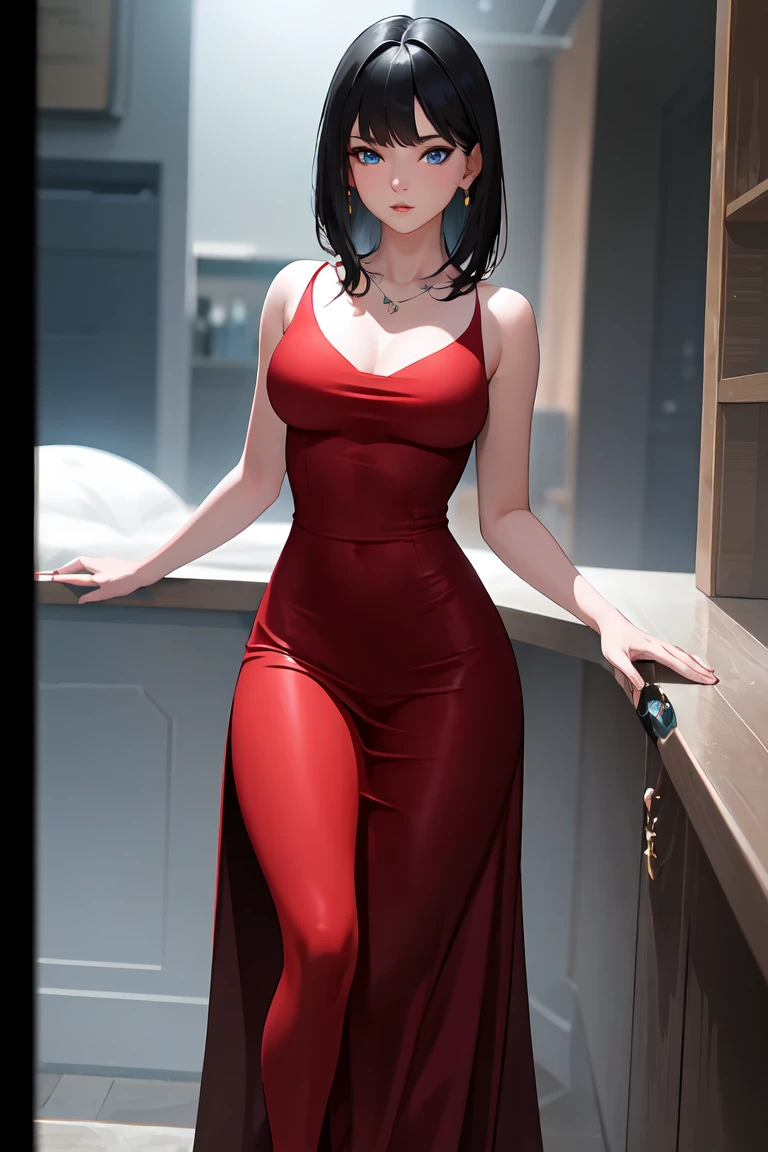 (Masterpiece),( best quality), 16K,UHD, cinematic, texture overlay, megapixel, Octane render, film grain, Fujifilm xt3, delineate, intrigated details, shadows details, ultra realistic, split toning, ambient occlusion, Surface scattering, soft ligths, glow, ant-aliasing , noise reduction, pós -processing, post-processing, RTX NVIDIA, super-resolution, super-quality, super-details, VFX, CFX, TXAA, FXAA, contour, photografic, intrigated details,70mm lenses, Sony Alpha 1 shot, (photografic a woman with a grandient red sexy dress),(asian woman),(big breasts: 1.6),(Black cut hair: 1.4),smile, looking at viewer, best angle,photo realistic: 1.4, (luxury evento background),(Full body view),(BLUE eyes), perfect face, perfect body, perfect legs, perfect fingers, perfect arm, Cardi b, perfect cardi b,(Perfect proportions), cyberspace vibes,asian vibes,erotic,busty,cool, sexy woman,(curvy body: 1.4),(body ABS: 1.1),(solo woman),(one woman)