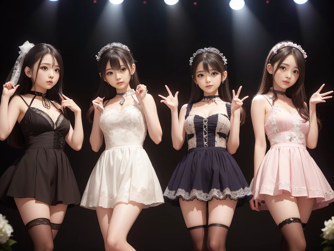 SFW, ExtremelyDetailed (((Kawaii Ballet Girls Group in a row:1.37))), Childish perfect face, Reflective Eyes, Detailed(Delicate Clothing textures), Dynamic Joyful Expressions LifeLike Rendering, (Specular Reflection:0.2), TopQuality 8K Ultra-detailed masterpiece (ProfessionalPhoto:1.37), (Acutance:0.8), (Luminism:1.28), (Light particles:0.75), (Muscle:-0.5), facing away (from side ) (Clearly visible Beautiful hip shape)