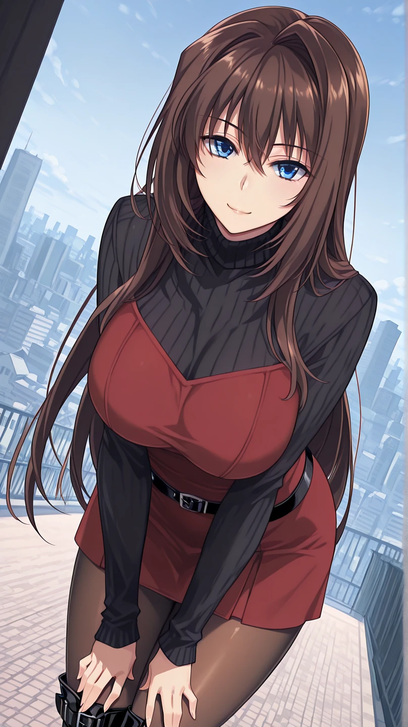 ((Highest quality、masterpiece、anime style、best quality、high resolution、8k、detailed、ultra-detailed:1.3))、Long legs:1.2, Beautiful woman with perfect figure:1.4、(Smiling:1.2), double eyelid、30-year-old female、((((One Woman,beautiful face,Beautiful face、Outdoor,upper body:1.5)))),Big Breasts、High resolution, accurate, Anatomically correct, High-resolution model, high quality, Very detailed, Ultra high definition