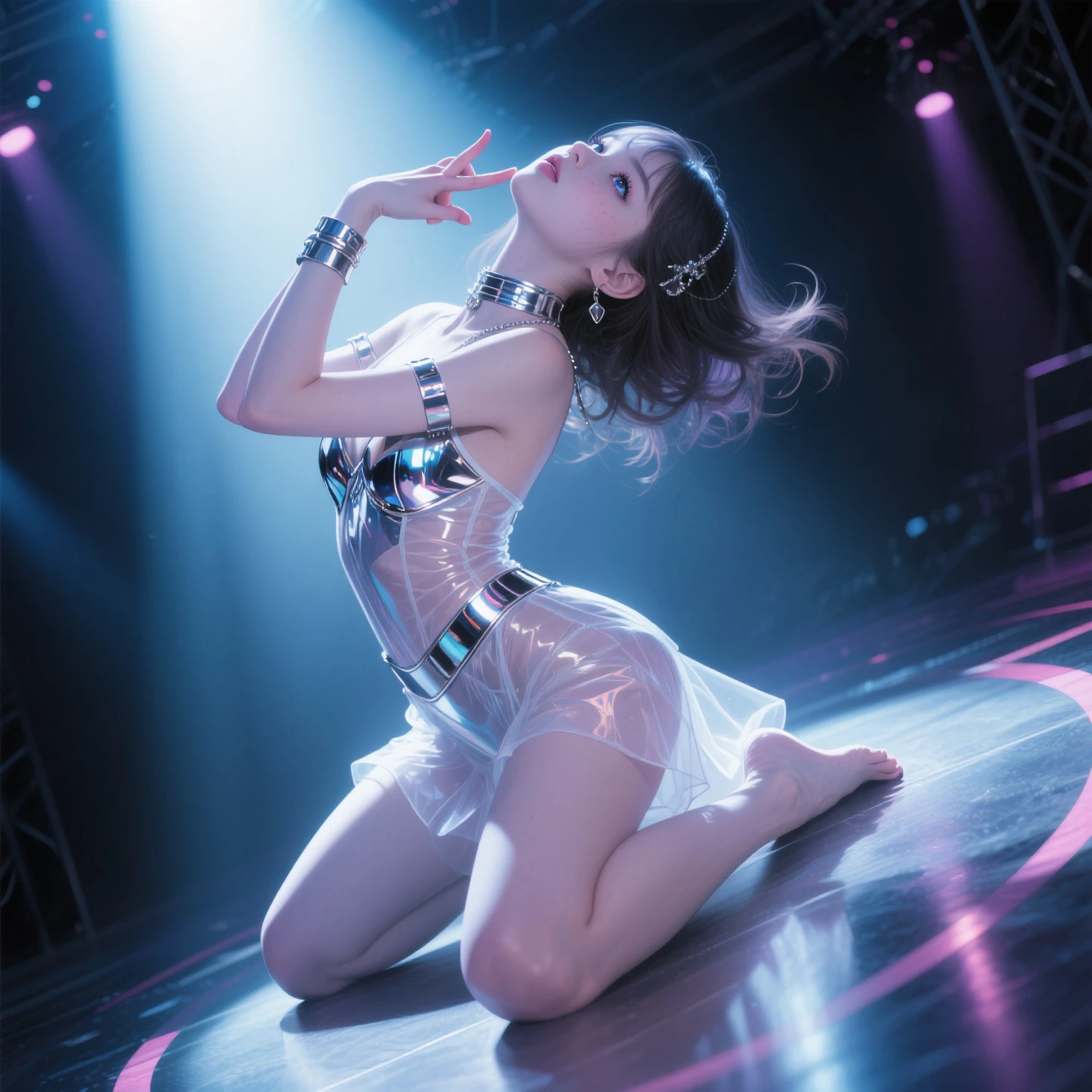 (((perfect anatomy))),((Ulzan 6500)),クラシックバレエのstage,Top principal in a glittering ballet dress, stage,good hand,4k, High resolution, masterpiece, highest quality, head:1.3,((Hasselblad Photos)), delicate skin, sharp focus, (cinematic lighting), soft lighting, dynamic angle, [:(detailed face:1.2):0.2], beautiful breasts,mechanical limbs,Beautiful ballet moves,accurate pointe work,Elegant pure white tutu and well-worn toe shoes,Soft and flowing tutu,magic lighting,Bright colors,Melting deep depth of field background using Hasselblad,sparkling tiara,Excellent mechanical joint movement,Spin,stand on one leg,The best smile with the corners of the mouth raised,Shooting from behind,calm and delicate posture,elaborate gears,Precise synchronization of movements,Smooth and seamless transitions between dance sequences,Fascinating pointe technique,Floating and weightless movement,delicate and precise footwork,Exquisite balance and control.(highest quality,4k,8k,High resolution,masterpiece:1.2),(realistic,realistic:1.37),
