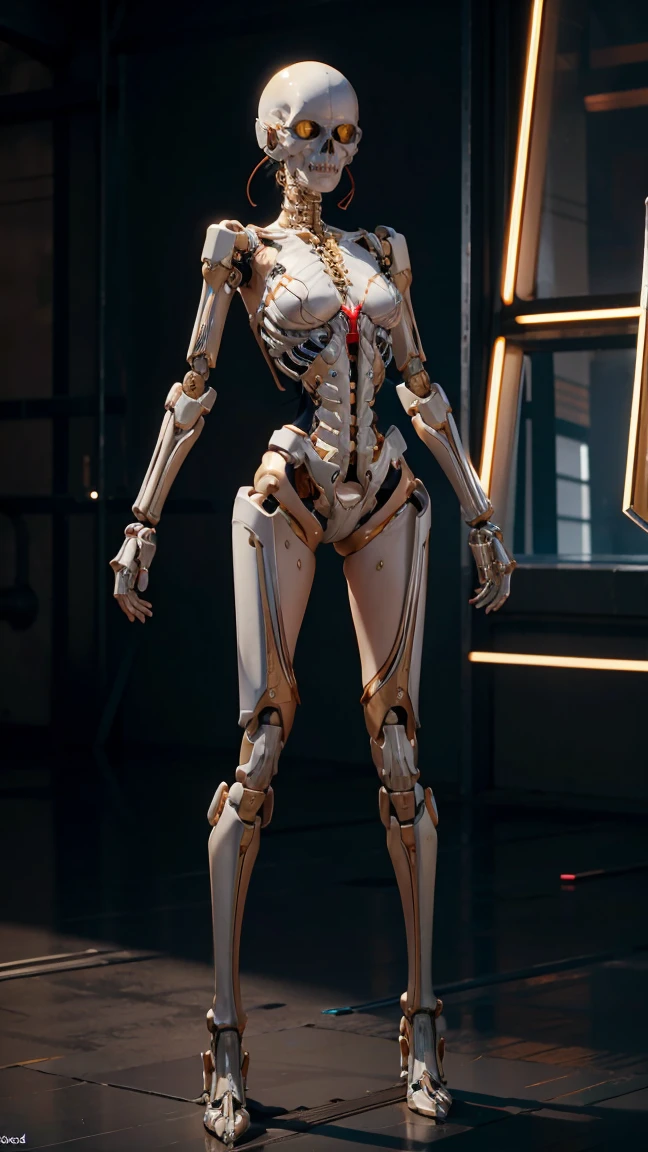 ((tmasterpiece))), (((Best quality at best))), ((ultra - detailed)), (CG illustration), ((Extremely Delicately Beautiful)),(),light, ((1 mechanical boy)), the only person, Full body lesbian,(Machine joints:1.2),((Mechanical limb)),(The blood vessels are attached to the tube),(Mechanical spine fixed to the back),((The mechanical cervical vertebrae are attached to the neck)),(are standing),face expressionless,(Wires and cables around the neck:1.2),(wires and cables on head:1.2)(Character focus),sci-fy,Extremely fine,One color,The thinnest task completed is 30% looking at the viewer 