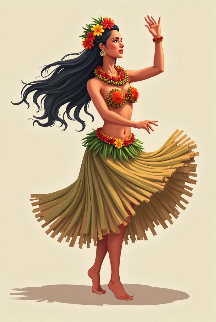 cartoon woman in bikini with flowers in her hair, mulher mexicana bronzeada bonita, Indian girl with brown skin, Perky woman made of petals, gracefully belly dancing pose, character is in her natural pose, pele escura deusa feminina do amor, afro feito de flores, she is dressed as a belly dancer, girl with a flower head, menina pinup