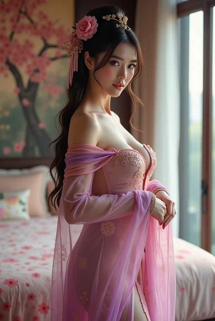 ultrarealistic8kcg,picture-perfectface,Flawless,Clean,Masterpiece,professionalartwork,famousartwork,Ultra detailed, illustration,a Korean girl, Beautiful and aesthetic, Masterpiece, Best quality,1 sexy girl, (look down to camera :1.2),(from below:1.2) ,full body, hold chest tall ,Open legs ,Sexy legs ,Weep and pity, BDSM, Slaves, (transparent purple armor, Armor, chest plate), charming,alluring,seductive,erotic, Korean face,Beautiful face,Beautiful face, Beautiful eyes, The abdomen is unobstructed, areolas are clearly visible ,Sexy, Very detailed breasts,(:2) ,Very detailed face, Hyperrealistic, Gradient background,NSFW,