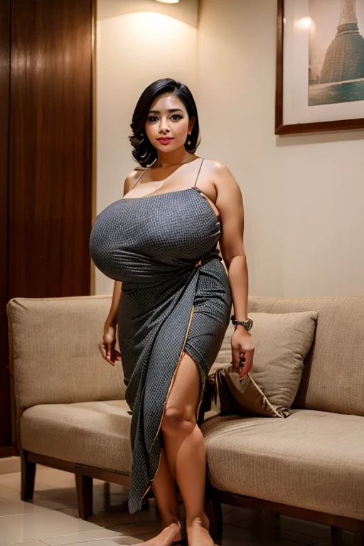 Browsing Caution,(highest quality,8k,masterpiece),Japanese Mature,50 years old,Huge ,Accentuate your cleavage,Glamour,sexy,Muchimuchi,pantyhose,