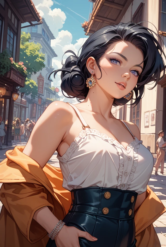 um desenho de uma mulher com cabelos longos e um sorriso, digite germe style, digite germe portrait, digite germe. anime illustration, digite germe detailed, digite germe. alto detalhe, range murata and digite germe, drawn in the style of digite germe, digite germe comic, style digite germe, digite germe art style digital illustration style GTA digital style, estilo atompunk design de personagens altamente detalhado, arte digital detalhada coragem, Forest fan art, Design de personagens de retrato, beautiful digital illustration, retrato de alta qualidade, Arte em quadrinhos, mulher jovem cabelo com transas lindas . Queen Anna of ArendelleBeautiful lined eyes Medium large bust and wonderful sexy clothes. image expression of sexual desire from waist to head illustration Queen Anne of Arendelle atompunk style Fallout 4 style pose playboy magazine with beautiful breasts without clothes wonderful breasts Character Christina Ricci black hair style Morticia AddamsCartoon image of a woman .cartoon style illustration, estilo de arte dos desenhos animados, estilo de arte dos desenhos animados, digital illustration style, um close up de um desenho animado de uma mulher em um traje, Adam Hughes, Branca de Neve as a d & lutador, Branca de Neve, estilo pinup em quadrinhos, inspirado por Bruce Timm, por Bruce Timm, zenoscope, retrato de Branca de Neve, estilo de quadrinhos, Design de personagens de quadrinhos dos anos 90, Otto Schmidt, arte em estilo de quadrinhos, arte em quadrinhos