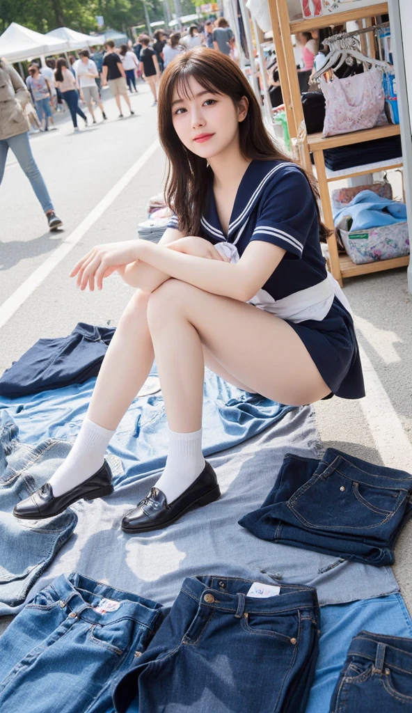Tsubasa Masuwaka blonde short hair loose socks Sailor suit 腕にloose socks