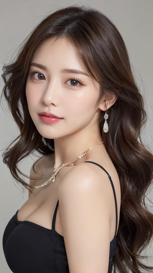 1 girl, NSFW, (White background), ((8K, RAW, Masterpiece: 1.4)), (Professional Photoshoot, sharp:1.2), ((Portrait shot)), Perfect dynamic composition, (Natural sunlight), (Soft Shadow), (Perfect body:1.4, Slim abs:1.2), ((Japanese Hairstyle:1.4, Huge breast:1.2)), Medium long hair, Ultra detail face and skin, Perfect Asian, white skin, (Detailed skin:1.3),(Latex skin:0.4), (Perfect Glossy Skin:0.6), Ai Shiramori, office lady, 30-year-old, weight 55kg, Fashion Model, ((sexy navy suit)), showing cleavage, blonde hair, light brown eyes, beautiful eyes, round eyes, pretty face, Blushing face, glossy lips, high nose bridge, lustrous eyes, a face of perfect proportion, realistic humid skin, Exquisite Expression, lightly smile to the camera, Looking at camera, exquisite expression, elegance necklace, elegance earrings, minimalist, bending, erotic posture, sexy pose