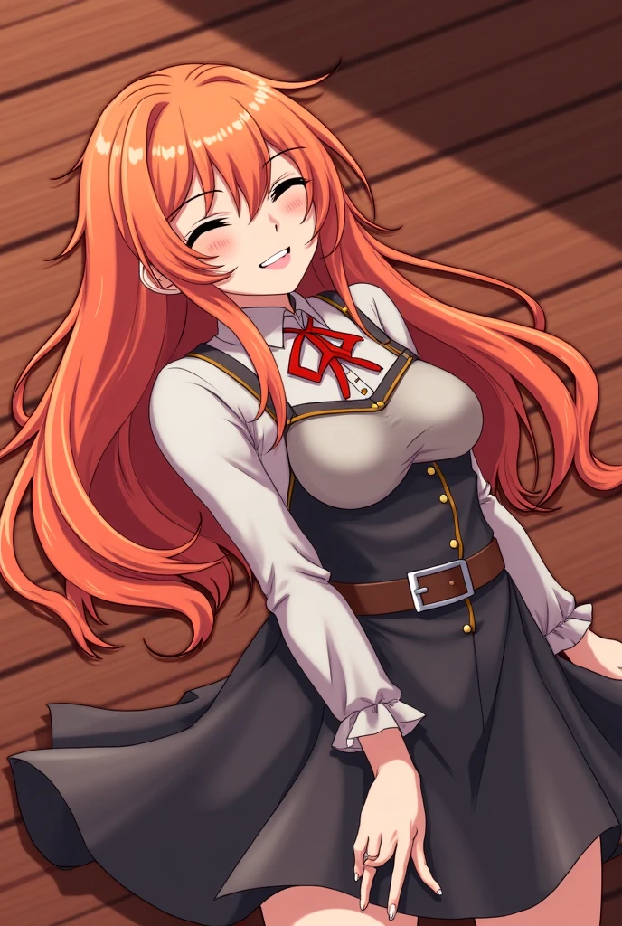masterpiece, best quality, 1girl, solo, Maya Cordelia, tiara, black pantyhose, looking at viewer, laughing, open mouth, hand on own chest, arm up, outstretched arm, by sincos, by pumpkinspicelatte, by ohlia, by bee \(deadflow\), <lora:Maya_anV31-000076:0.5>,