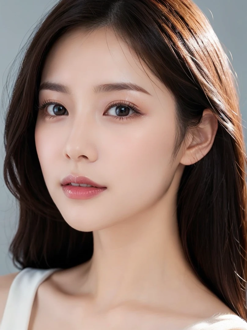 (8K、Raw photography、top-quality、masuter piece:1.2)、ultra-detailliert、ultra res、(realisitic、rialistic photo:1.37)、portlate、high-definition RAW color photography、Professional Photography、highly detailed and beautiful、ighly detailed、8K Picture Wallpaper、amazing detailed、huge filesize、Official art、Highly detailed CG Unity 8K wallpaper Highly detailed woman、madame、40 year old woman with a handsome face, very fine eyes、highlydetailed skin、extremely detailed fingers、highly detailed nose、very detailed detailed mouth、Perfect Anatomy、细致背景、Detailed clothing、de pele branca、glistning skin、Glamorous Boti、Colossal tits、A dark-haired、Semi-long、A smile、Lifelike face、Delicate eyes、Sauce order、Looking at the camera、cowboy shot、front facing、standing athletic pose、动态照明、up of face